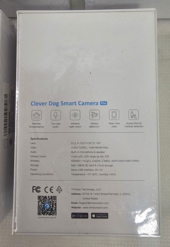 (5) Trivision Clever Dog Wi-Fi Camera Motion Sensor Night Vision Cam Audio Video gallery