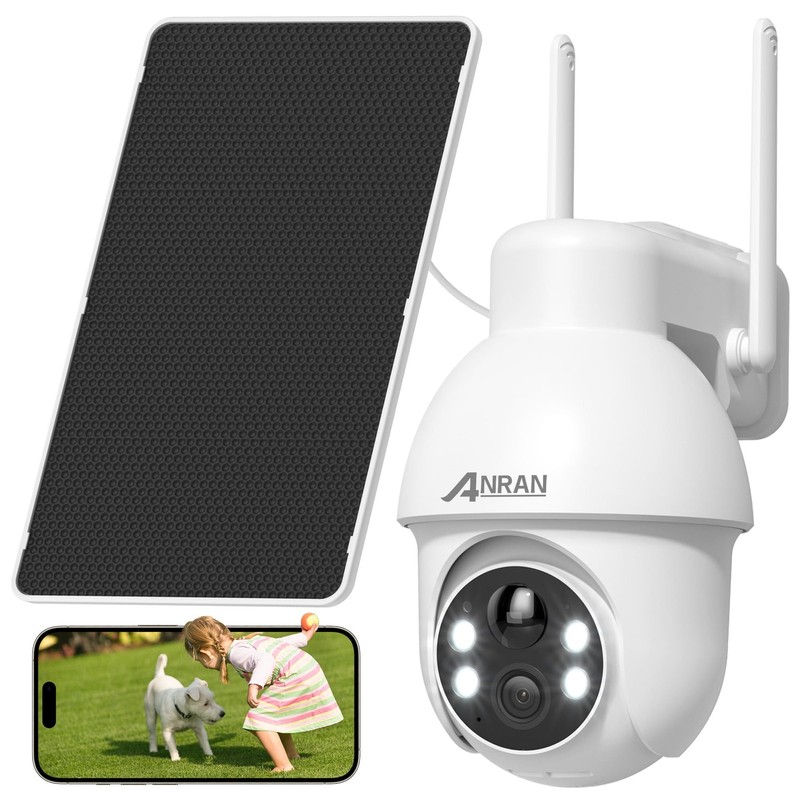 2K Solar Security Camera Wireless Outdoor, 360° Pan/Tilt Color Night Vision, …