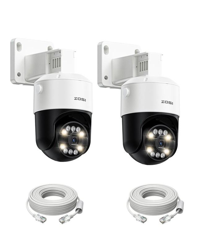 2Pack C296 4K 8MP PoE IP Pan/Tilt Add-on Security Camera with Ethernet Cable,...