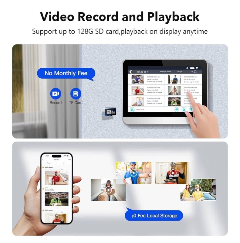 Wireless Video Doorbell Intercom System, Smart Doorbell Camera with Monitor, ... gallery