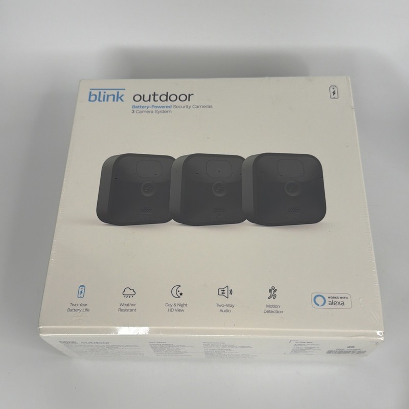 Blink Outdoor Wireless Security Camera 3rd Gen 3-Pack Battery-Powered New