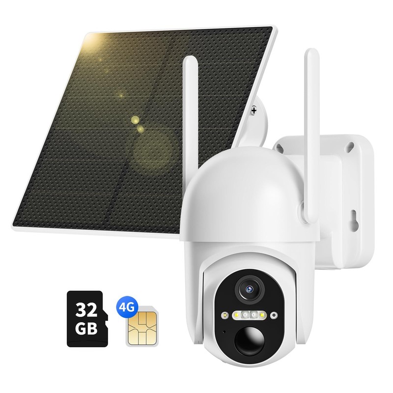4G LTE Cellular Security Camera Solar-Powered with 360° View No WiFi Needed