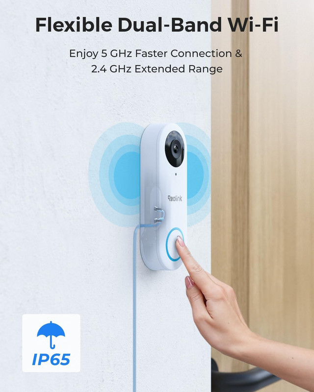 REOLINK 2K Video Doorbell Wi-Fi Camera with Chime, 3:4 Head-To-Toe View, 180°Vie gallery