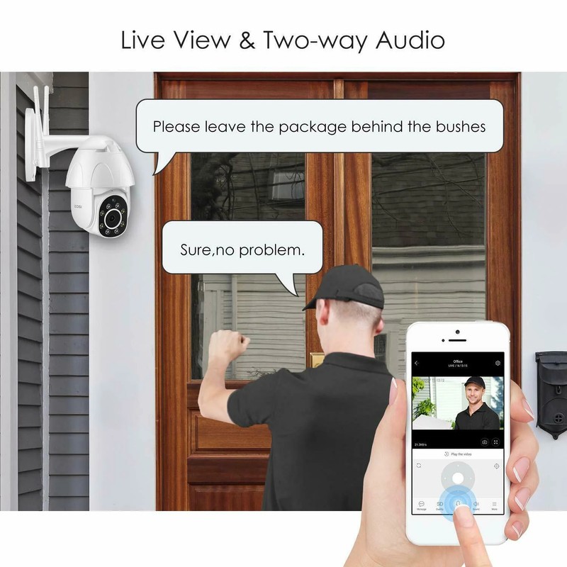 Wireless IP PTZ Camera, 8LED for Home Office (White) gallery