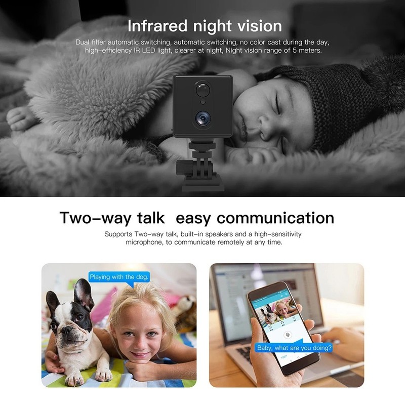 4G SIM Card Mini Camera 5MP 4K PIR Human Detection WiFi CCTV Security gallery
