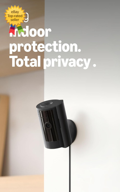 Indoor Cam Home or Business Security in 1080P HD Video Black