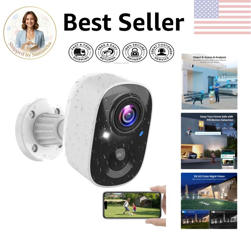AI Surveillance Camera – 2K Clarity & Effortless Installation for Home Safety