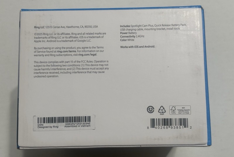 NEW Ring Spotlight Cam Plus Battery Security Camera 2-Pack White Factory Sealed gallery
