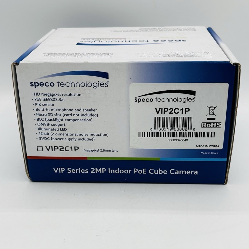 NEW Speco Technologies VIP2C1P 2MP Indoor PoE Mini Cube HD Network Camera gallery