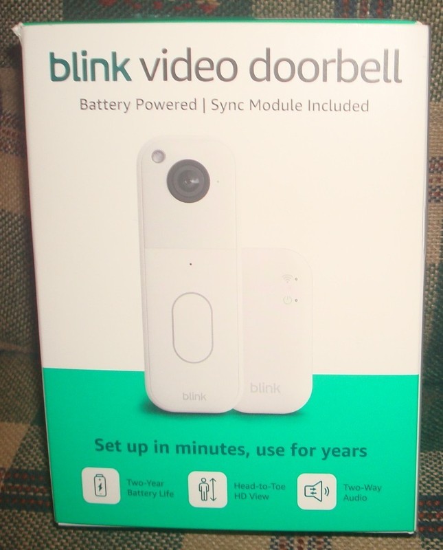 Blink Video Doorbell System Battery Powered with Sync Module, White NEW