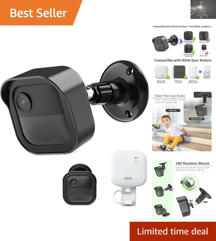 360° Adjustable Blink Outdoor Camera Mount with Weatherproof Cover & Sync Module