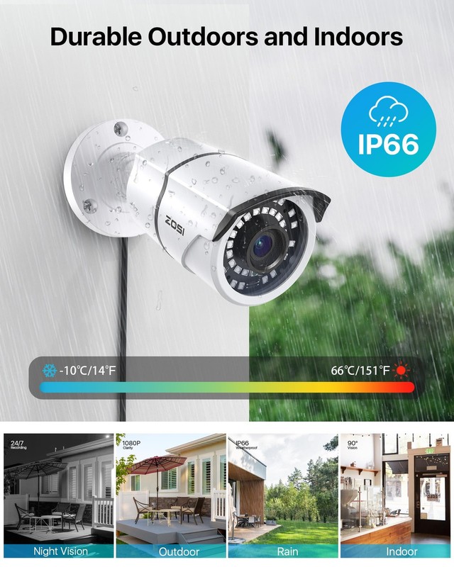 2MP 1080p ,4-in-1 TVI/CVI/AHD/CVBS Surveillance Bullet Indoor Outdoor,Night V... gallery