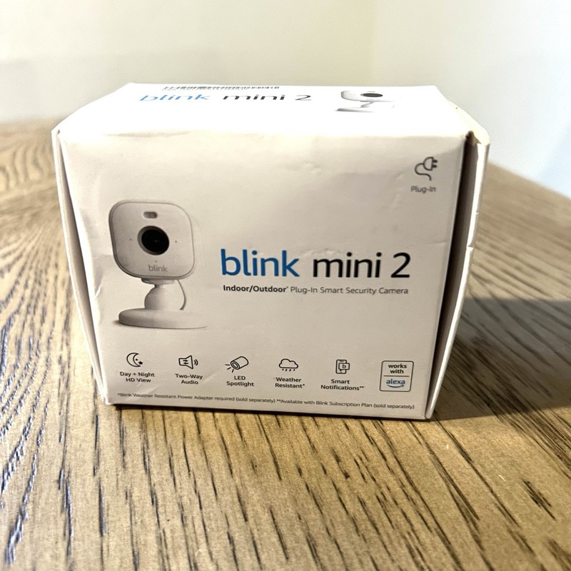Blink Mini 2 Wired Indoor/Outdoor Smart Security Camera with 1080p HD, White