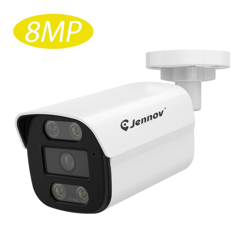 4MP PoE IP Bullet Camera Outdoor/Indoor Metal Housing Audio Color Night Vision