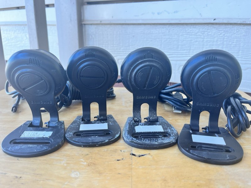 Lot Of 4 Samsung SmartCam HD Plus 1080p Wi-Fi IP Monitoring Cameras SNH-V6414BN gallery