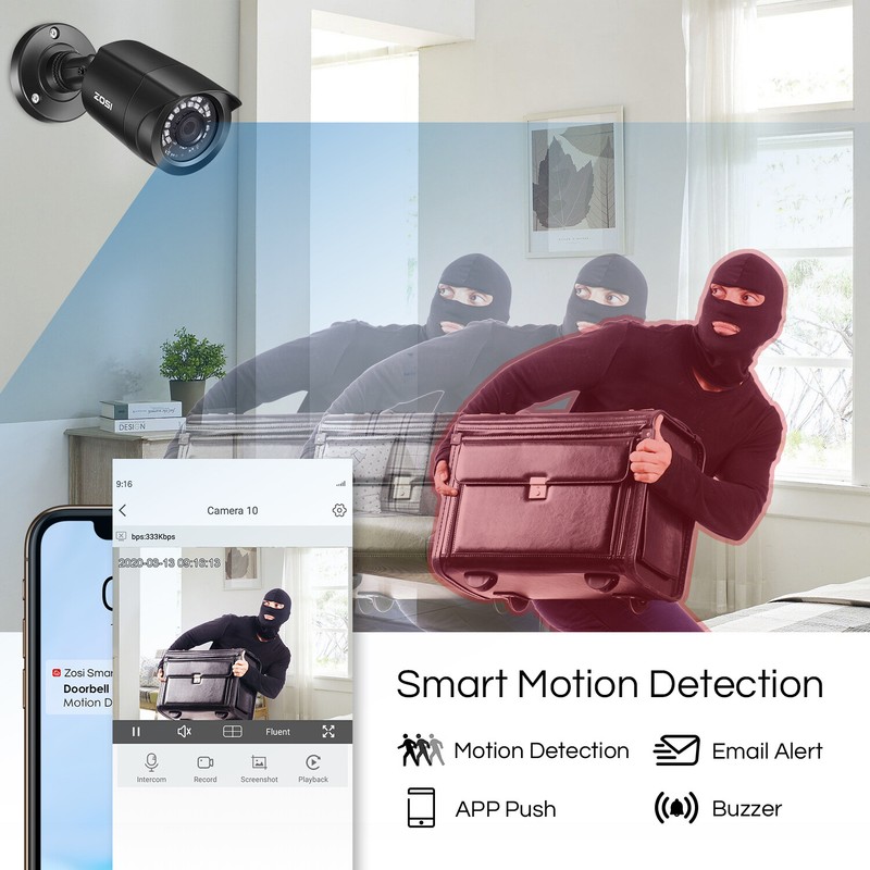 ZOSI 8CH 5MP Lite DVR 2MP Home Security Camera System 24/7 Remote IR Night CCTV gallery