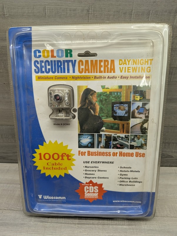 Wiscomm OC960 Color Security Camera with 100ft Cable – Day/Night, Audio