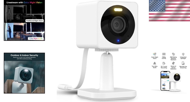 Indoor/Outdoor 1080p Smart Security Camera with Motion Alerts & Voice Control gallery