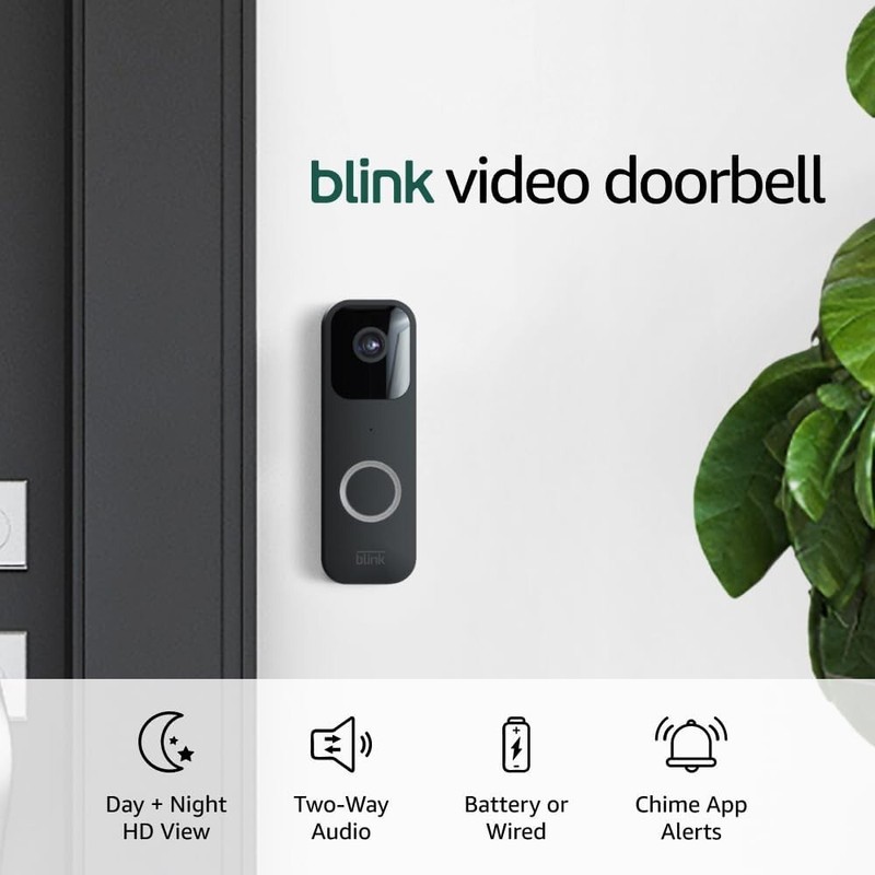 Blink Video Doorbell | Two-way audio, HD video, motion and chime app alerts and