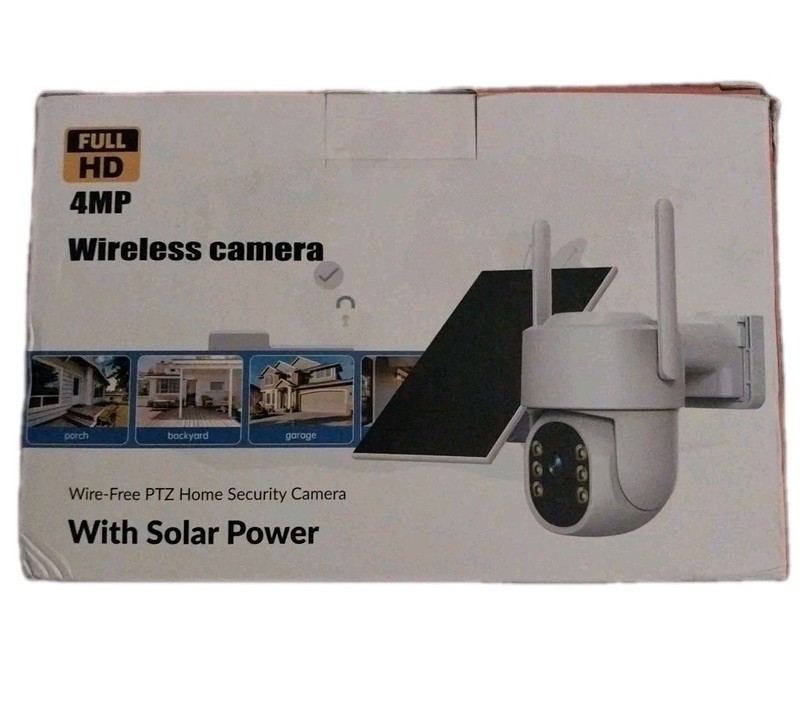 4MP Wireless Camera Solar Power PTZ Home Security w/ Siren Alarm & Flood Light gallery