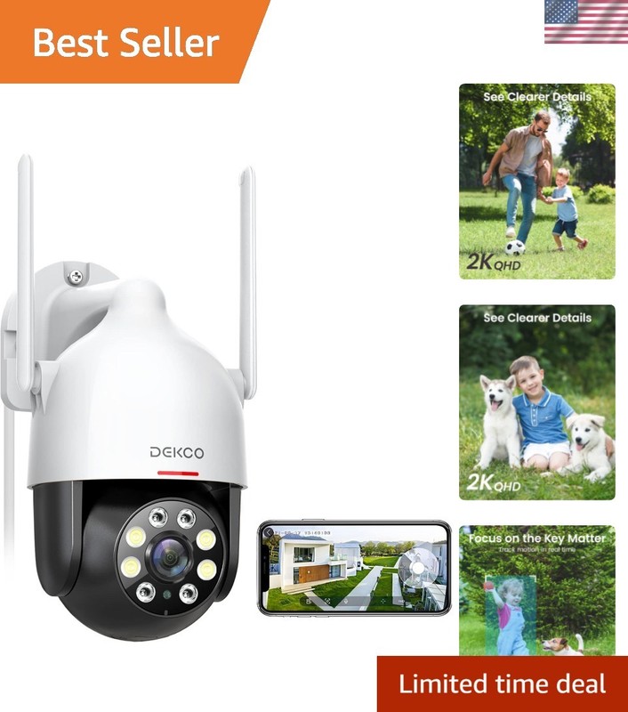 2K WiFi Surveillance Security Camera Outdoor/Home/Dome, Pan-Tilt 360° View, 3…