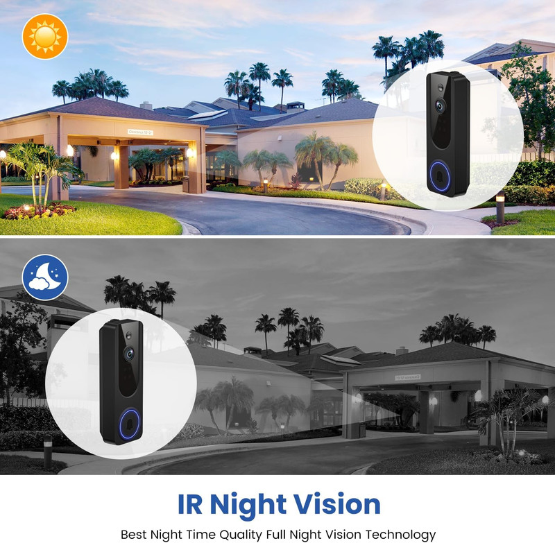 1080P Wifi Video Doorbell Camera Wireless Battery Power 2 Way Talk 2.4G Wifi Onl gallery