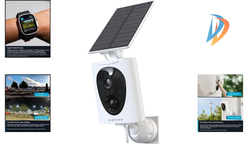 SolarFlask Outdoor Security Camera: 2K Resolution, Smart Alerts & Easy Setup gallery