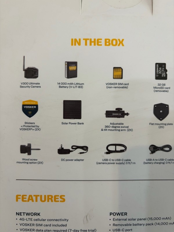 Brand New Vosker V300 Ultimate 4G LTE Autonomous Outdoor Security Camera Black gallery