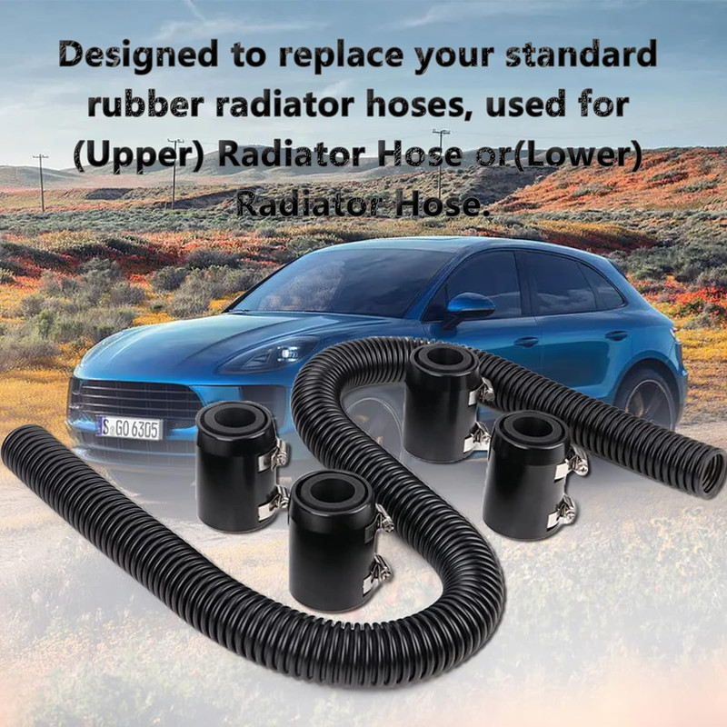 Universal 48" Flexible Radiator Hose Stainless Steel Universal Water Hoses Adapt gallery