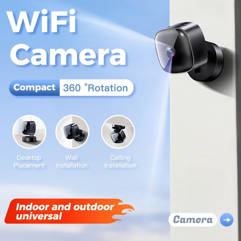 New Security Monitoring High Definition 4K Rotating Wifi Mini Camera No Need for gallery