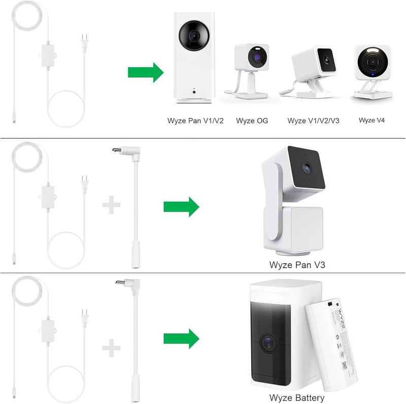 20Ft/6M Outdoor Power Adapter Compatible with Wyze Cam V4/V3,Duo Cam Pan,Wyze Pa gallery