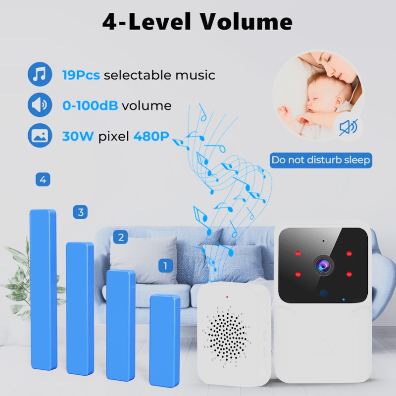 Tuya Smart WiFi Video Doorbell Wireless Camera 2-Way Audio IR Night Vision gallery