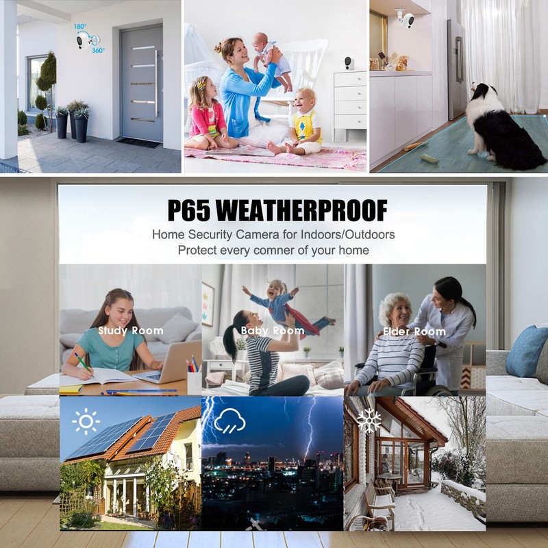 2K WiFi Camera 4MP Wireless PIR Motion Night Vision Camcorder Home Security Cam^ gallery