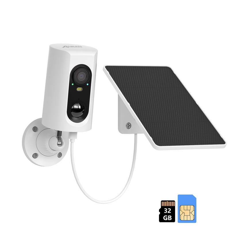 ANRAN 4G LTE Solar Security Camera Wireless Outdoor Color Night|SIM Card 32GB SD