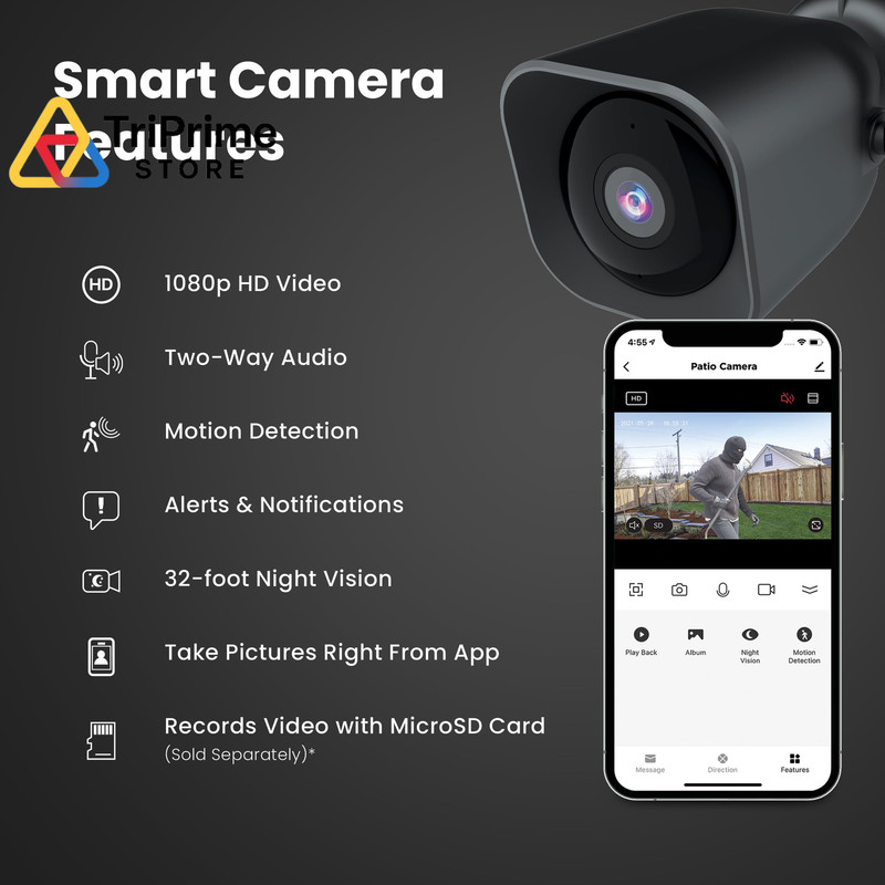 Feit Electric CAM/WM/WiFi 1080p HD Outdoor WiFi 1 Count (Pack of 1), Black gallery