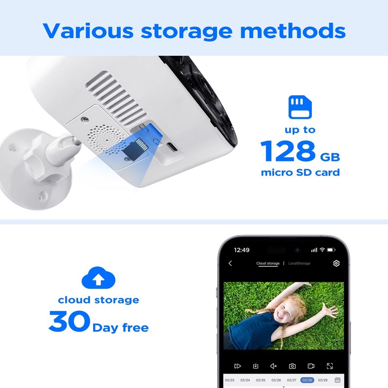 4MP Solar Battery Power Security Camera 2K WiFi Wireless Outdoor Cams System gallery