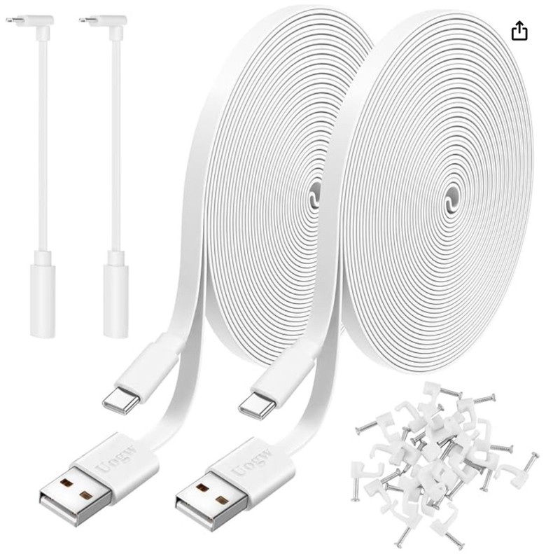 2 Pack 10FT Power Extension Cable Compatible with Wyze Cam V4/V3/Og,Wyze Cam Pan