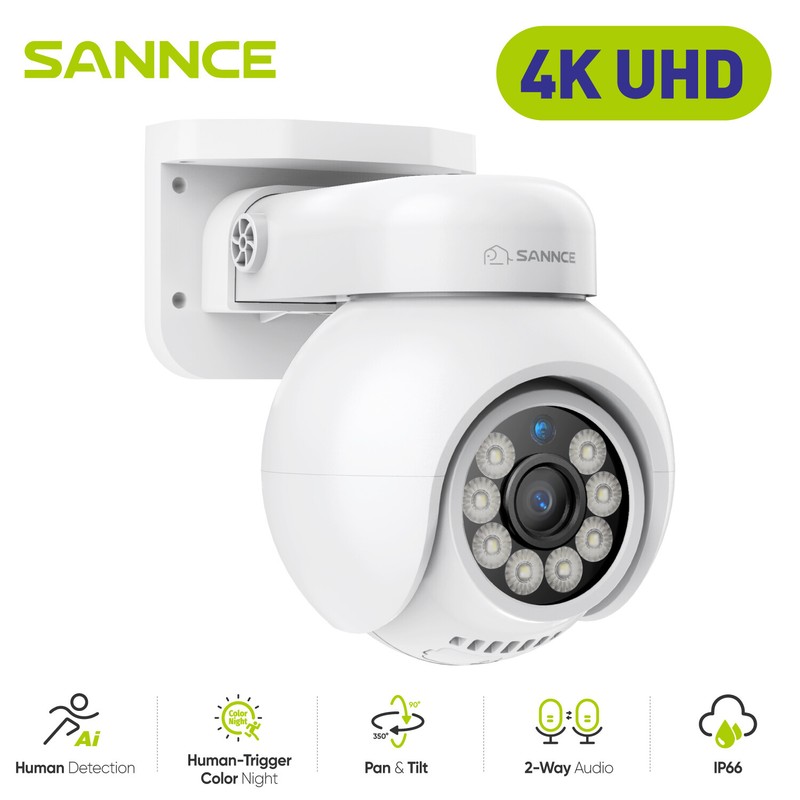 SANNCE 4K POE Security IP Camera 2-Way Audio Pan&Tilt Auto Tracking Color Night gallery