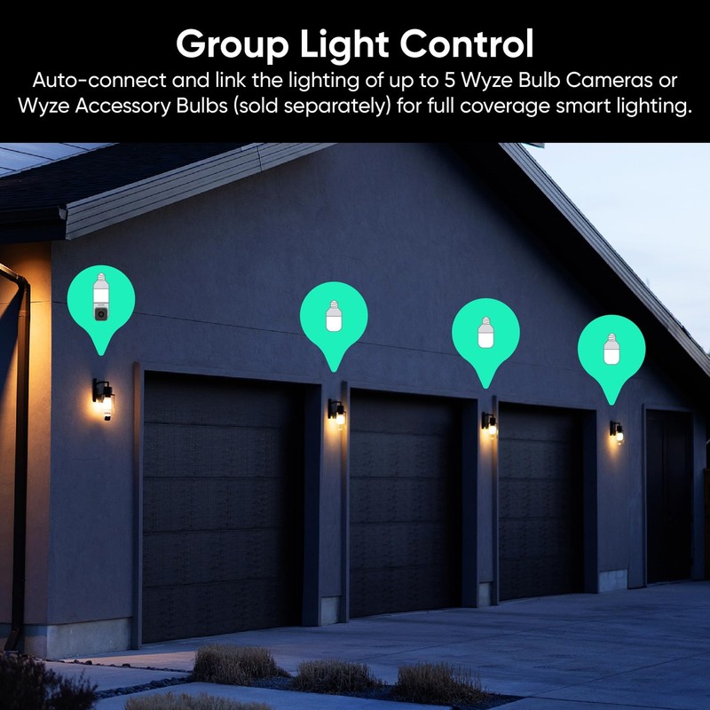 WYZE Bulb Cam 2K HD Smart Light Bulb Security Camera with Color Night Vision 800 gallery