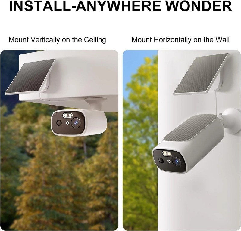 2K Solar Outdoor Security Camera with AI Motion Detection & Color Night Vision gallery