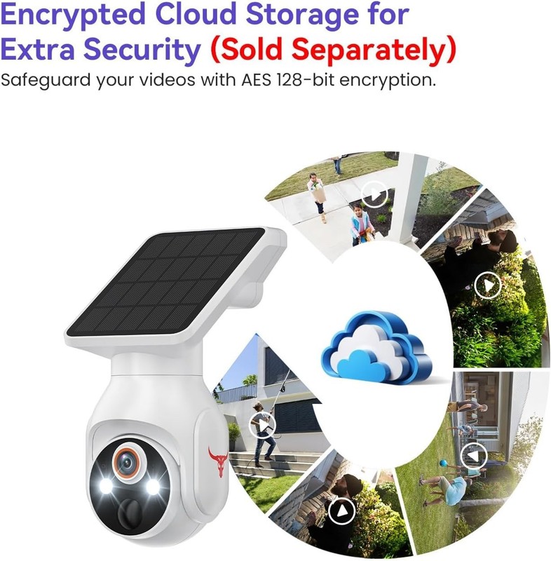 Solar Panel Powered Security Camera 1080p WiFi Camera with Night Vision Motion gallery