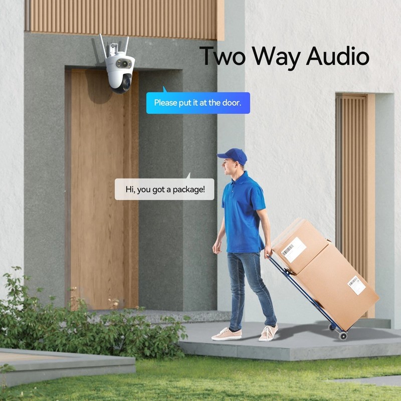 Security Dual-Lens Camera Motion Sensor 2-Way Audio IP66 for Home Surveillance gallery