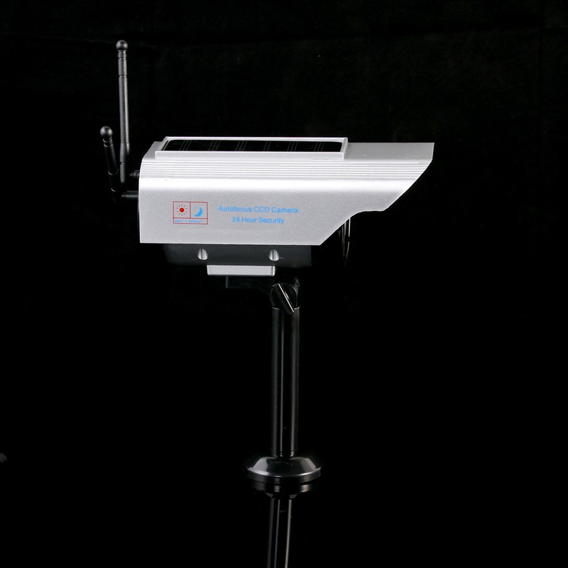Solar Home Security Dummy Camera Detective Flashing Red Light Fake CCTV Bullet gallery