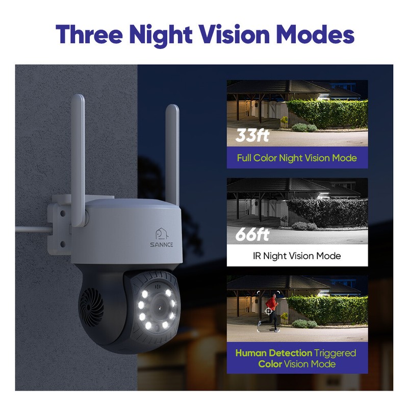 SANNCE Wireless 3MP PT Security IP Camera Color Night Vision Two Way Audio WIFI gallery