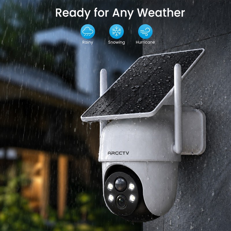 ANRAN Solar Battery Security Camera System Wireless Audio Outdoor PTZ 360° View gallery