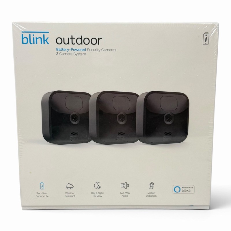 Blink Outdoor Battery-Powered Wireless Security Camera 3rd Gen 3-Pack,New/Sealed