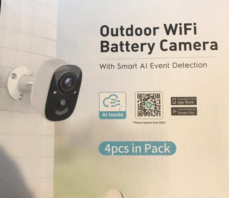 GMK Security Cameras WI-FI Outdoor 4 Pack, 2K, Battery Powered Cameras, w/audio gallery