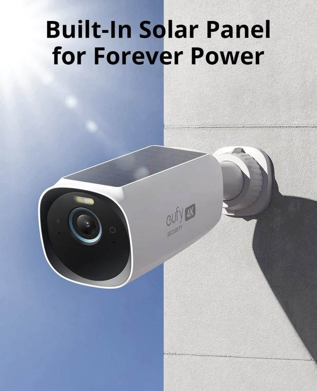eufy S330 eufyCam 3 4K Outdoor Security Camera Wireless W/ Solar Panel Spotlight gallery