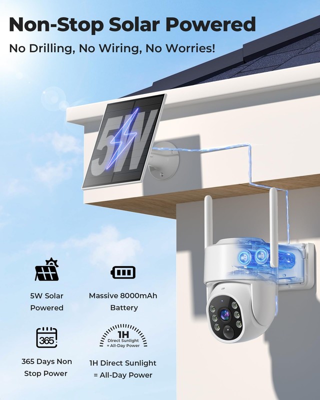 Security Cameras Wireless Outdoor 5G& 2.4G, No Subscription, 2 Cam-Kit,4MP So... gallery