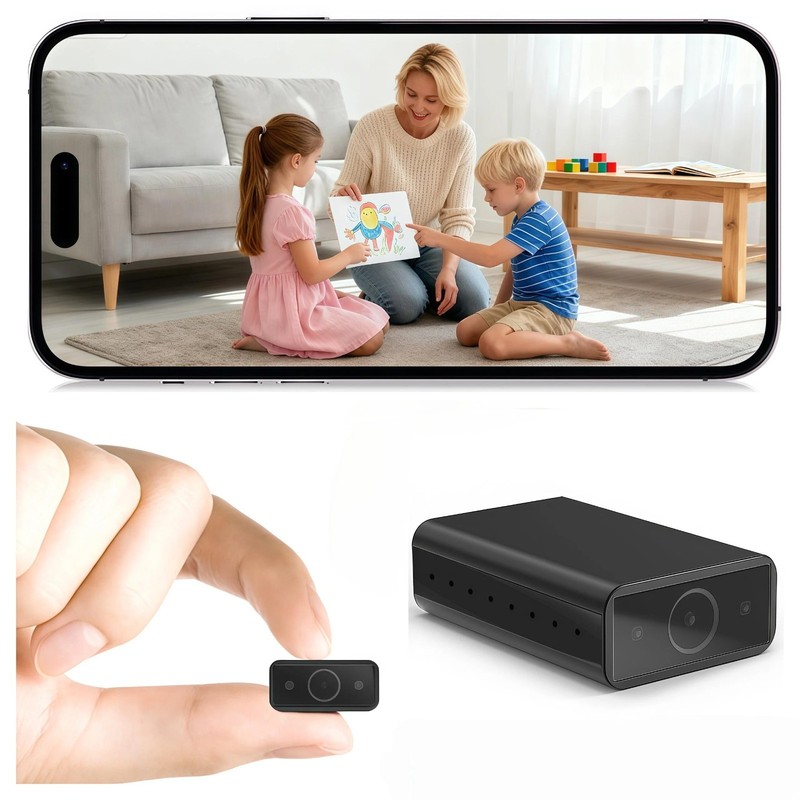 1080p HD Mini Camera - Night Vision, App Control, Portable, Bluetooth, WiFi - Pe gallery